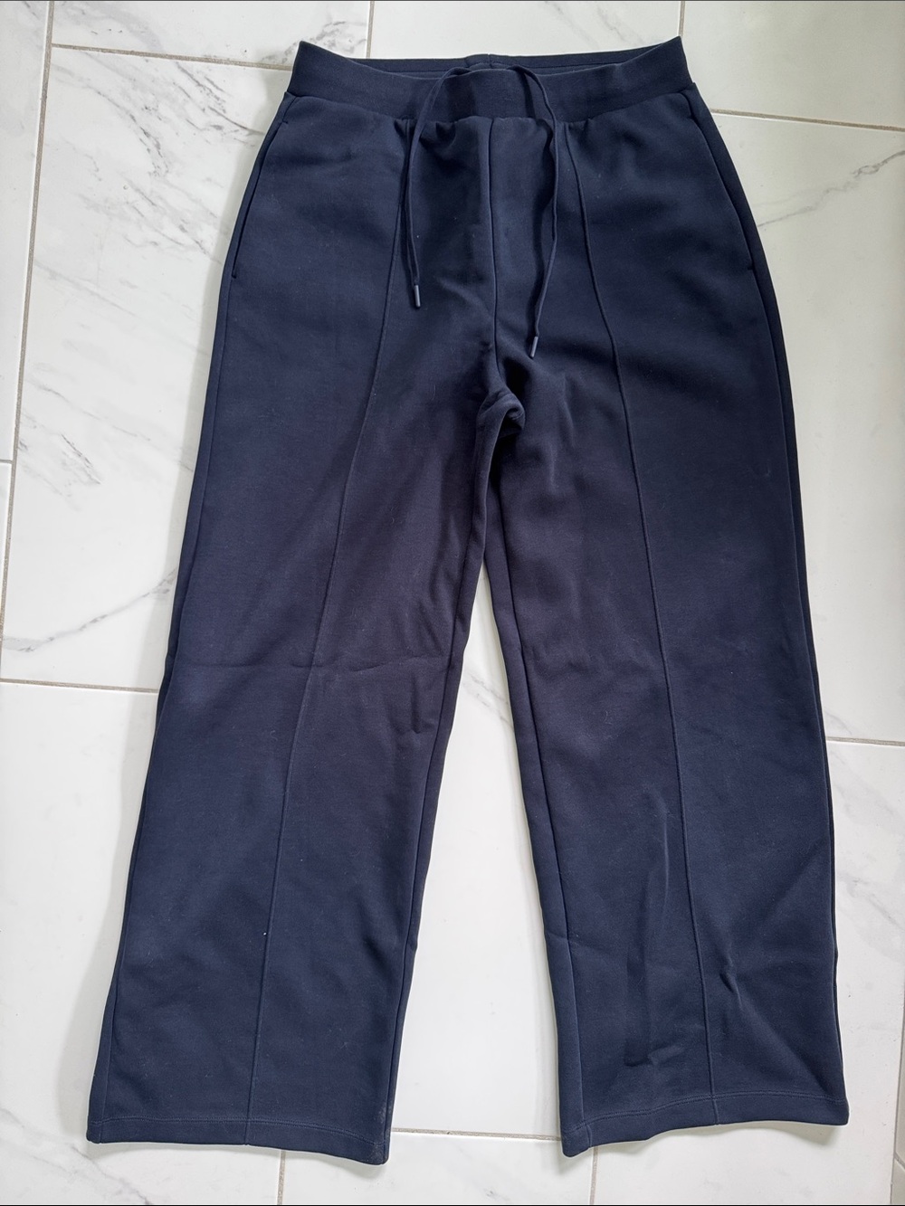 Uniqlo Women's Navy Wide-Leg Drawstring Pants